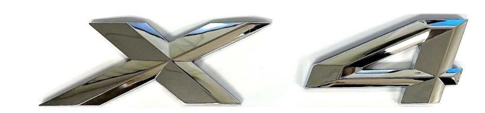 Nowy samoprzylepny znaczek X4 logo srebrne
