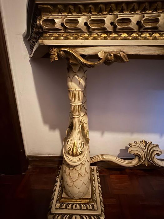 Mesa consola classica madeira beje