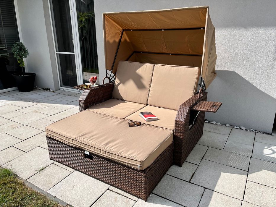 leżak leżanka CAPRI sofa pufa technorattan łóżko 2 kolory