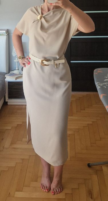 Sukienka elegancka ESiTO nowa beż r. 38