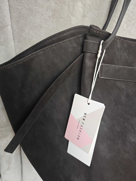 Torebka damska shopperka dark brown czarny brąz viral