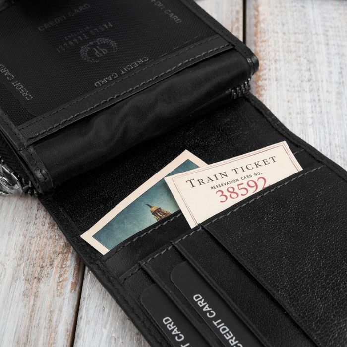 Portfel damski skórzany mały czarny RFID Paolo Peruzii AL-24-BL