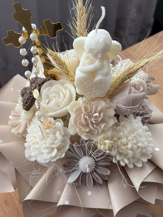 Flower box sojowy /prezent komunijny