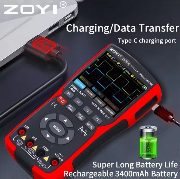 Zoyi ZT-703S двоканальний осцилограф, генератор 3-в-1 Повний комплект