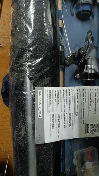 Conjunto cana pesca e rede Crivit novo