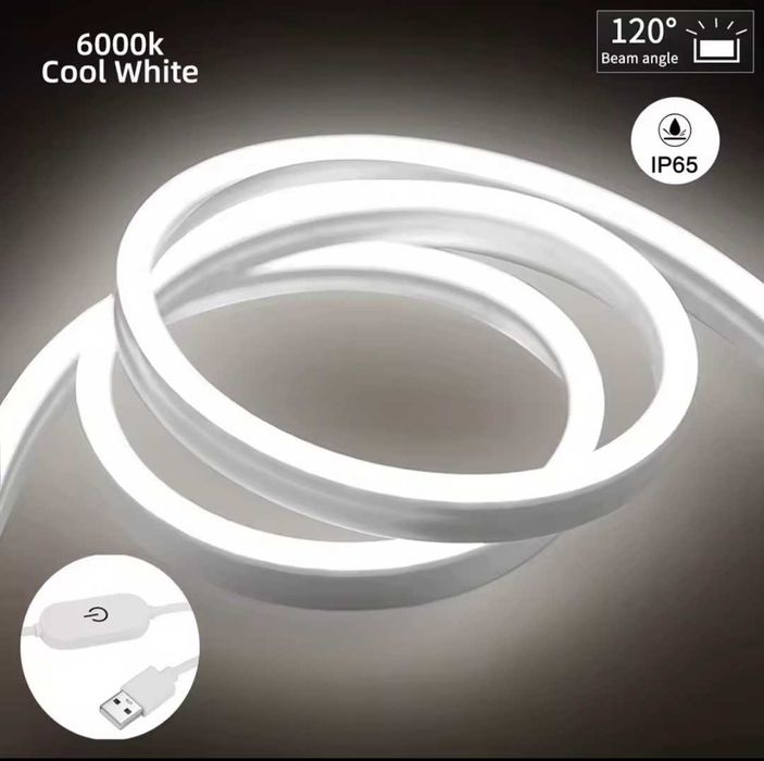 Світлодіодна 1,2,3,4та5м неонова стрічка  із сенсорним датчиком