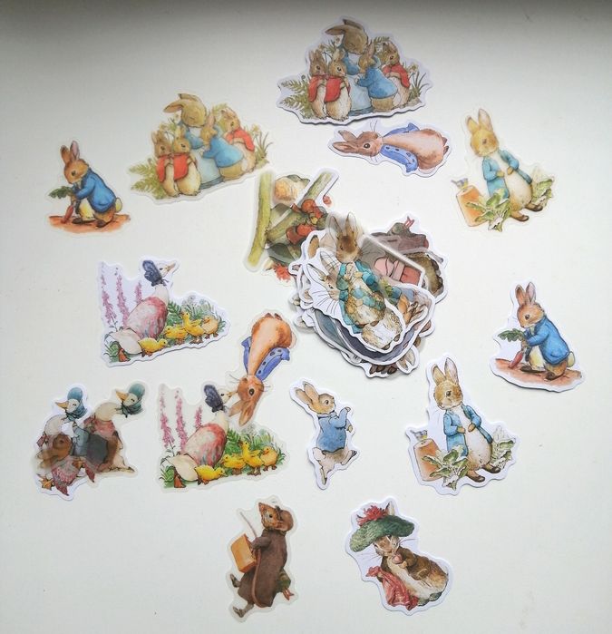 Стікери 40 шт Peter Rabbit, кролик Пітер наліпки наклейки вінтажні