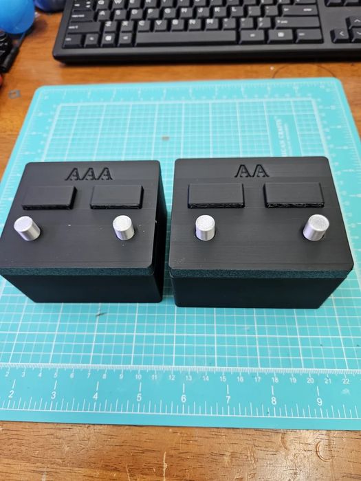 AA and AAA Battery Container in Car Battery Shape