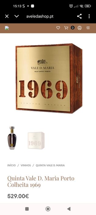 Caixa de vinho do Porto vale Dona Antónia 1969