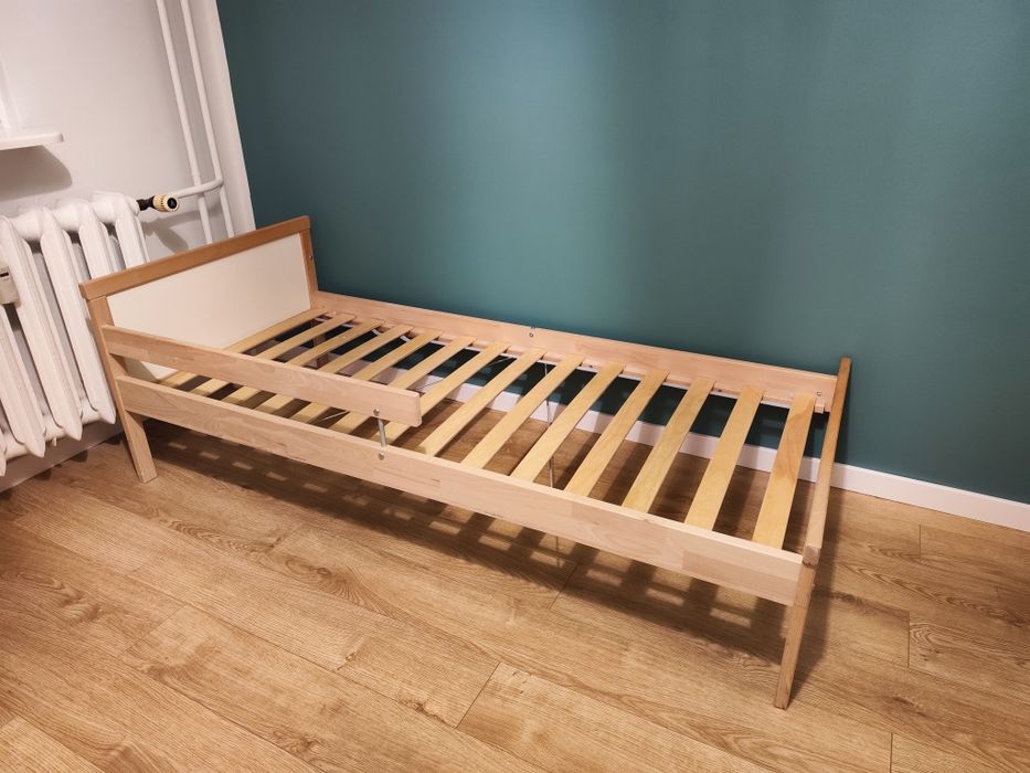 Łóżko IKEA SNIGLAR z dnem z listew, buk, 70x160 cm plus materac