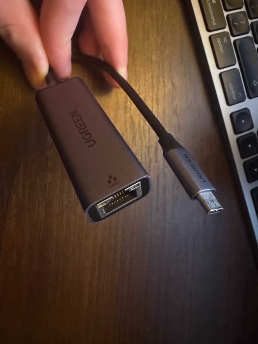 Адаптер Ugreen RJ-45 - USB Type-C Ethernet Gigabit інтернет перехідник