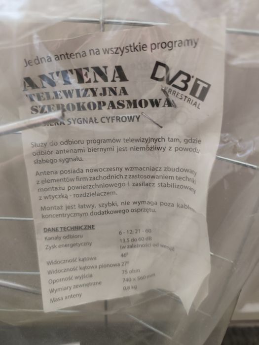 Antena TV DVB T2 i mocny wzmacniacz