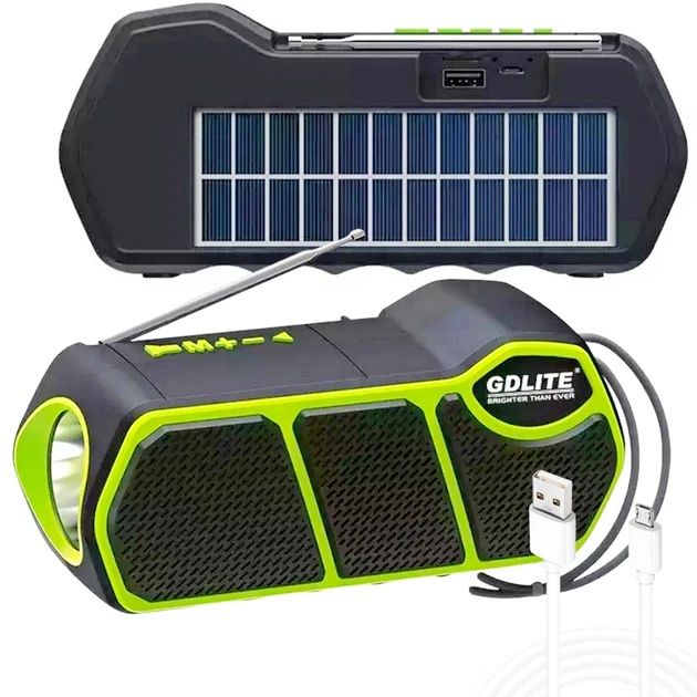 Радіо з ліхтариком та сонячною панеллю CL-823, MP3-плеєр, Bluetooth