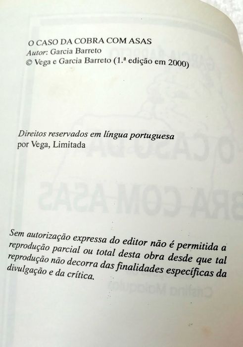 Livro Juvenil O Caso da Cobra com Asas – Garcia Barreto
