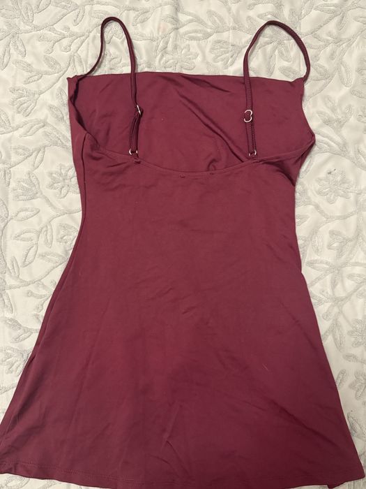 Бордовое мини платье  размер S