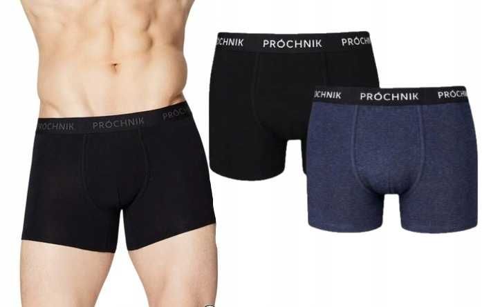 PRÓCHNIK bokserki męskie bawełniane Czarny/Granat lub Czarny Bordo 2 PAK XL