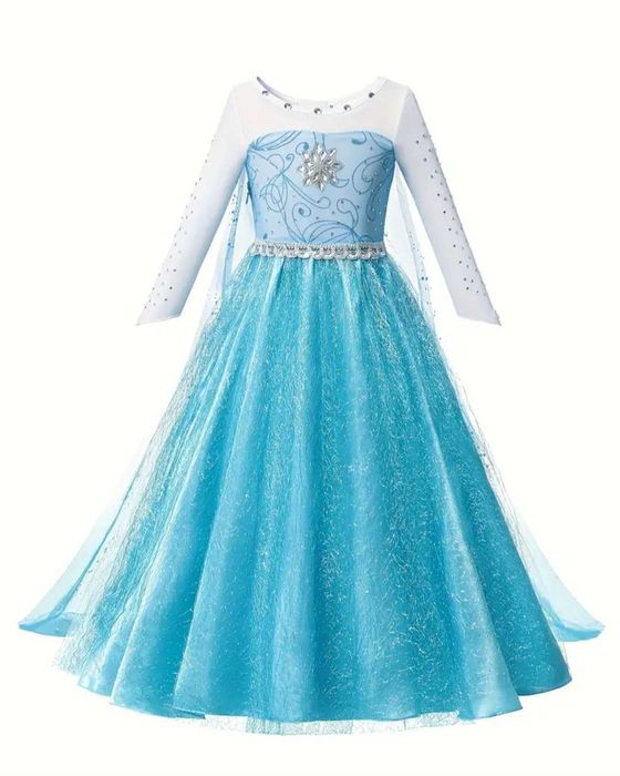 Nowy zestaw Elsa + akcesoria, r. 116/122 przebranie