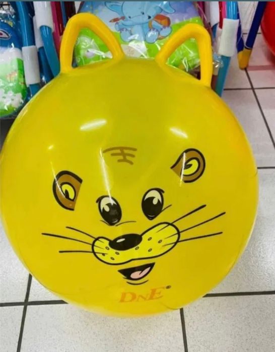 М'яч для фітнесу дитячий з вушками жовтий мяч для для фитнеса детский