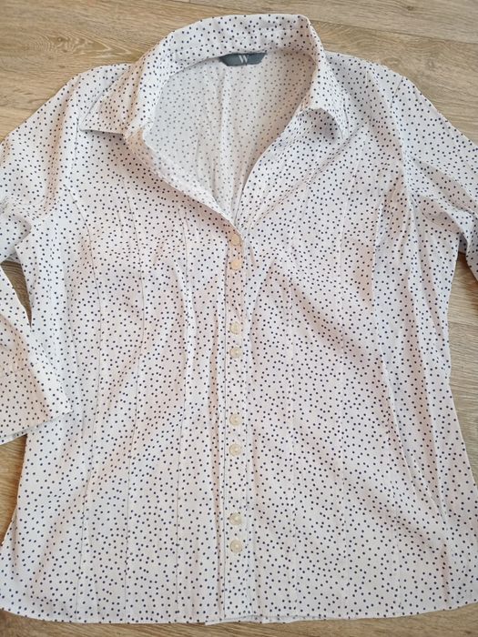 Bluzka L -XL biała w kropki