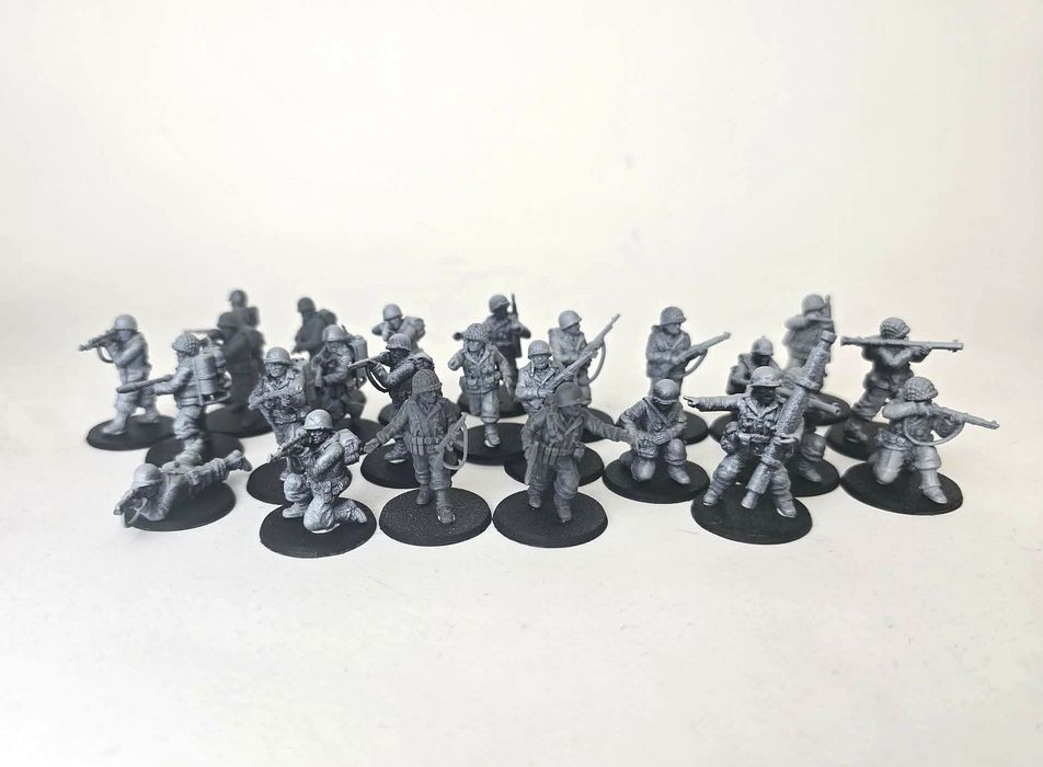 Bolt action USA piechota zestaw 25 figurek drukowanych 3D