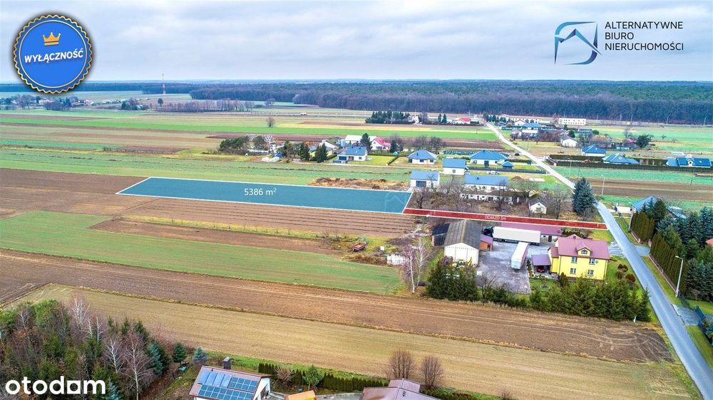 Działka rolno budowlana 5386m2, Radawiec Duży