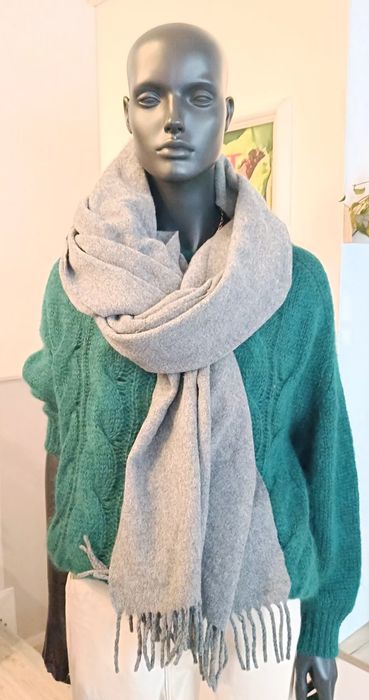 Duży szary, wełniany szal Acne studios