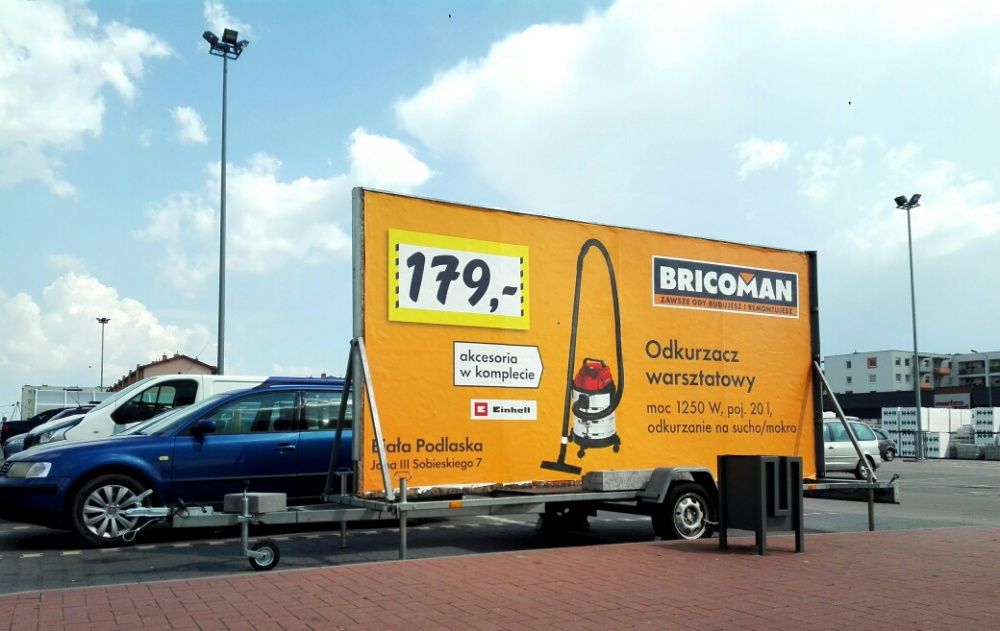 Przyczepa reklamowa, przyczepka reklamowa Biała Podlaska, Terespol