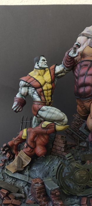 Juggernaut vs Colossus diorama figurka pomalowana fan art