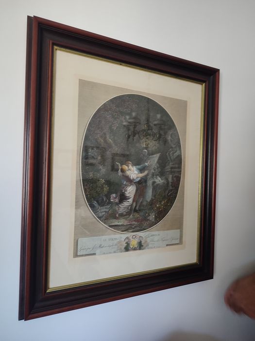 Quadro com moldura em madeira