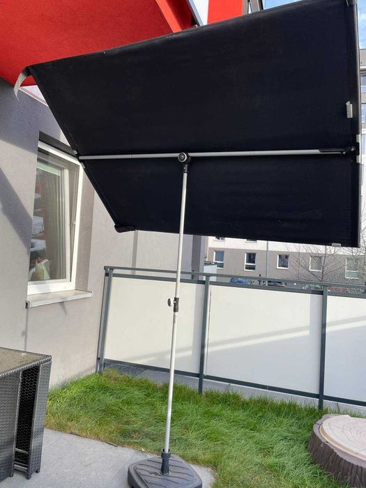 Parawan balkonowy ACTIVE 180 x 130 cm - parasol uchylny + stojak