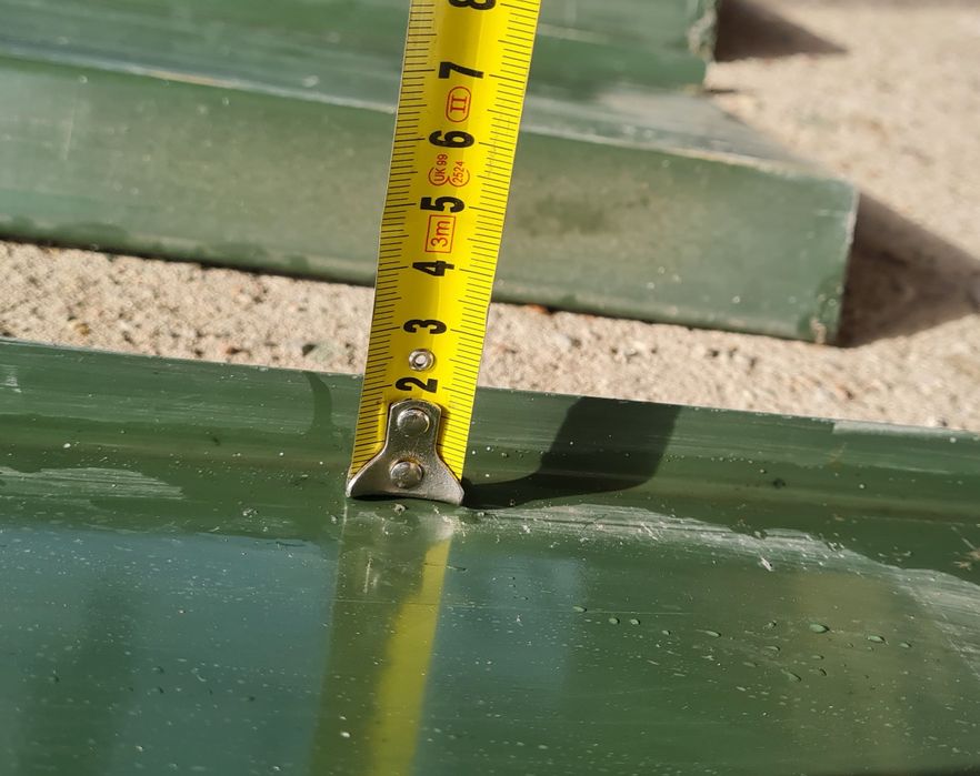 Parapety zewnętrzne stalowe zieleń butelkowa 7 sztuk