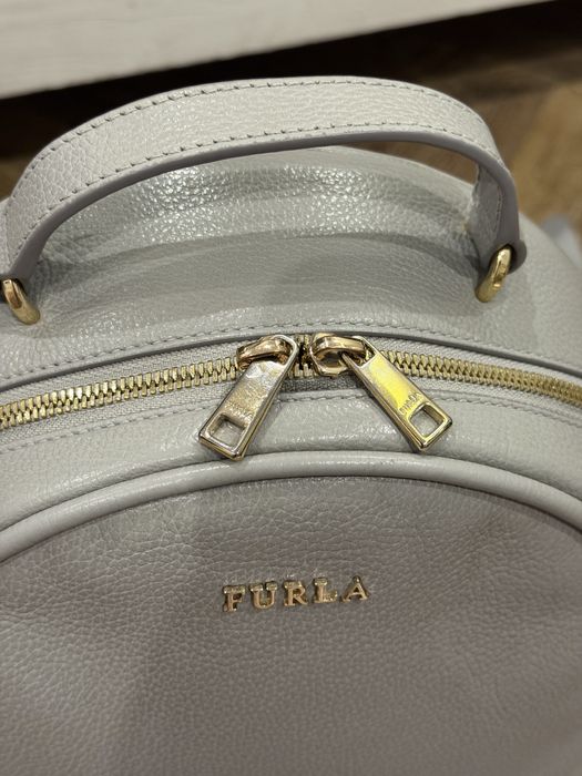 FURLA Robin Medium Leather Backpack Grey шкіряна сумка рюкзак жіноча