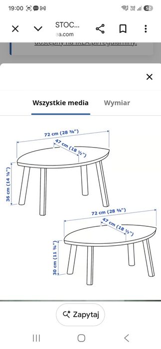 Stoliki w zestawie nowe