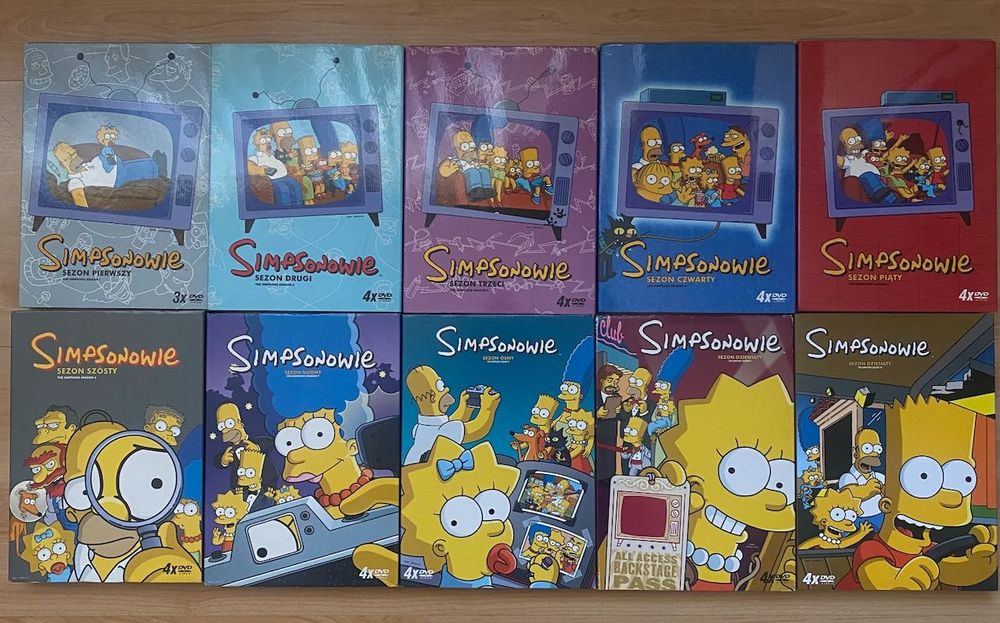 „SIMPSONOWIE” – komplet 10 sezonów na DVD, stan b. dobry