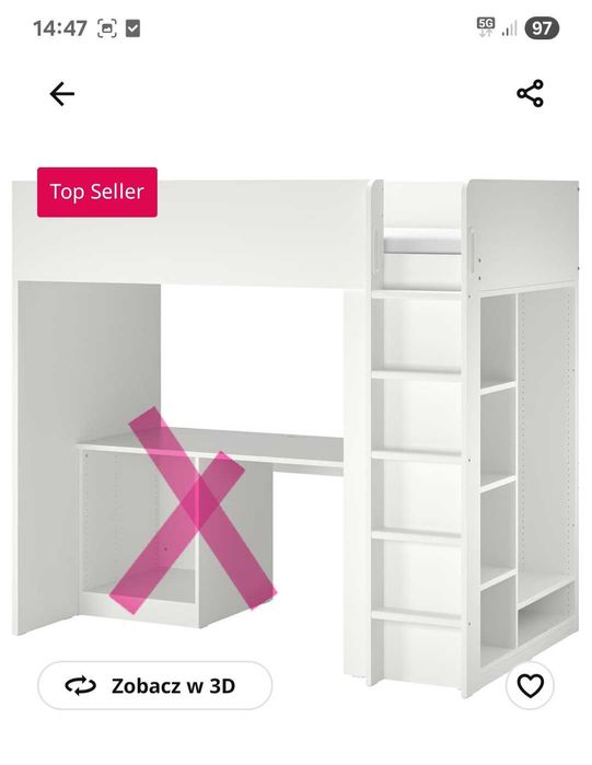 Łóżko antresola Ikea Samstad