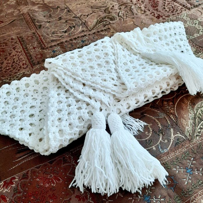 Conjunto de três guardanapos em crochet