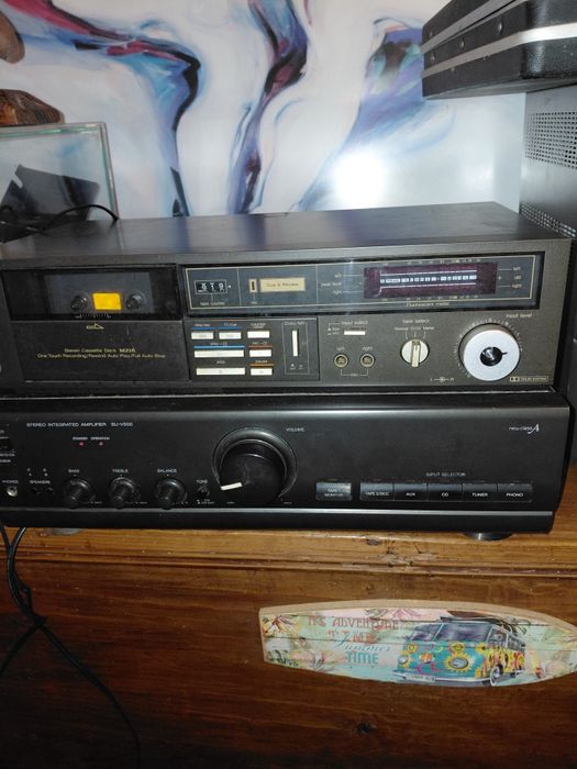 Amplificador  e deck de cassetes