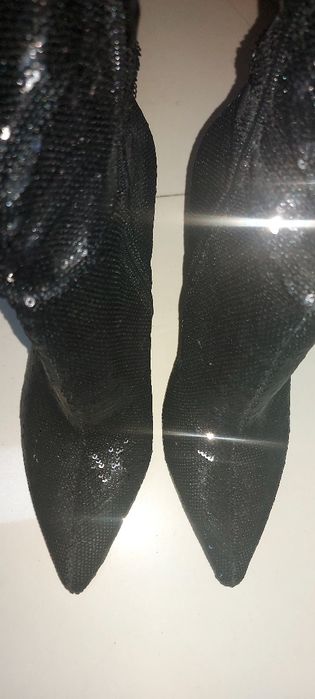 Botki szpilki cekiny 40 / 41 NOWE UNIKAT