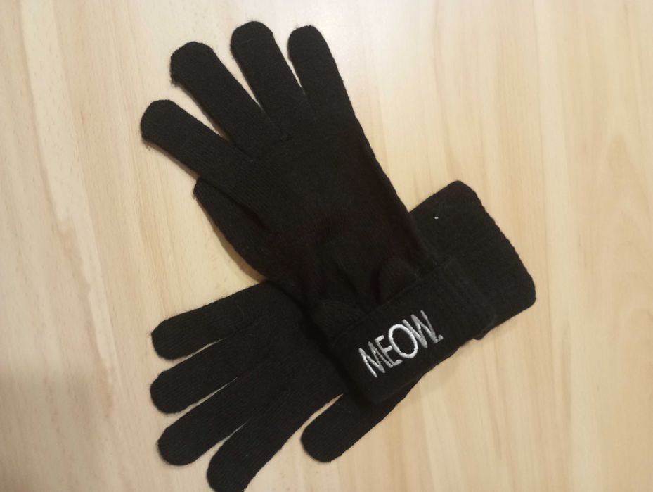 Czarne rękawiczki dzianinowe divided h&m rozm. uniwersalny