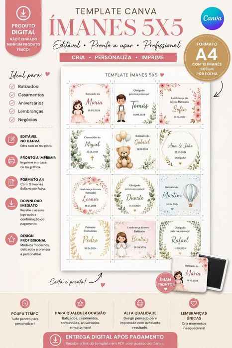 Molde Digital Canva para Ímanes Personalizados