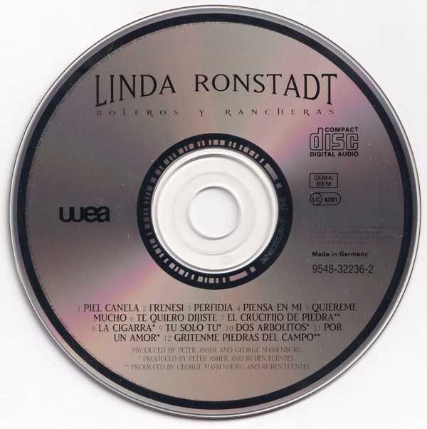 CD Linda Ronstadt ‎– Boleros Y Rancheras - Como NOVO