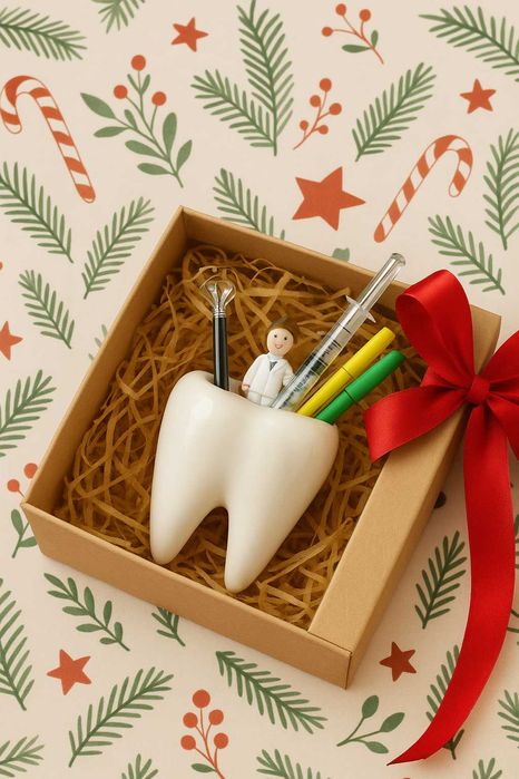 Ceramiczny ZĄBEK-prezent MIKOŁAJKI I ŚWIĘTA! zestaw 2+1 GRATIS