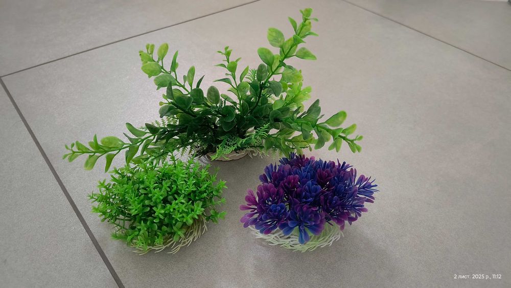 Декорація для акваріума, штучні рослини, 3шт.