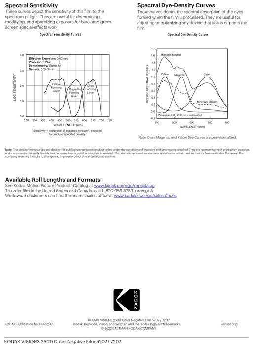 Kodak Vision 3 250d com/with REMJET. 35mm.