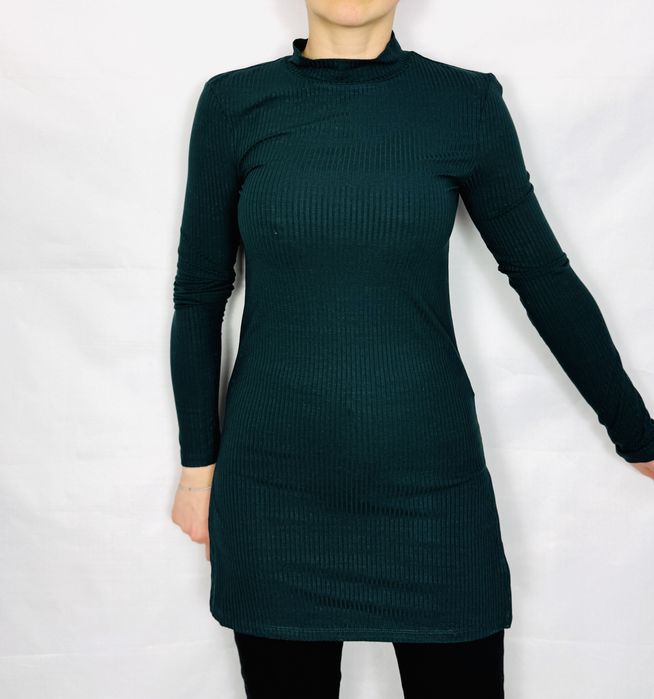 Ciemnozielona tunika z półgolfem XS 34