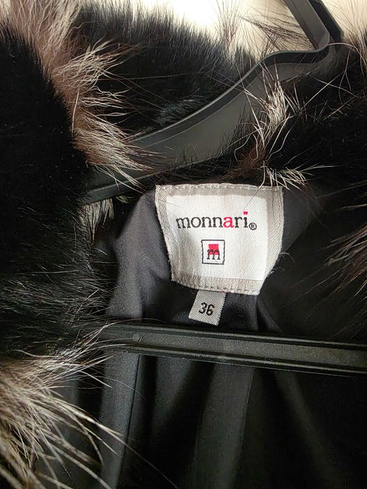 Kurtka parka, płaszczyk z futrem z lisa, jak nowa