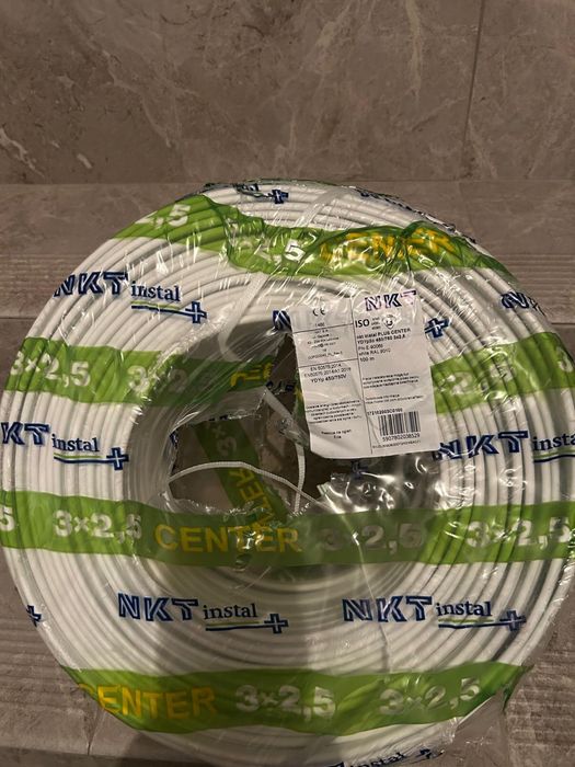 Przewód kabel instalacyjny płaski NKT instal PLUS YDYp 3x2,5 mm² 100m NOWY