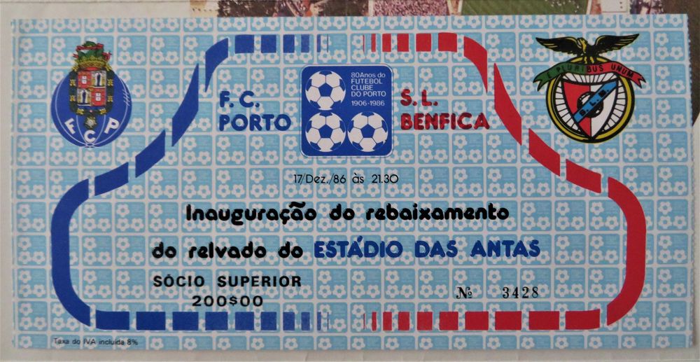 Estádio das ANTAS - Inauguração Rebaixamento do Relvado (Bilhete)