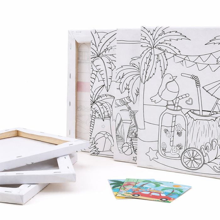 Zestaw Obrazów na Płótnie do Malowania Plaża 8 szt. 25x20 cm