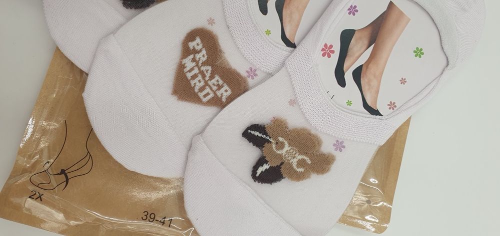 Skarpetki stopki stópki bawełniane baletki balerinki przezroczyste